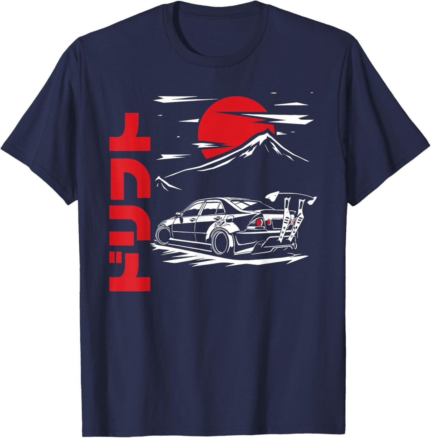 JDM Tokyo Japan Drift Race Car Tuning Retro Vintage Graphic T-Shirt - T-Shirt | Navy