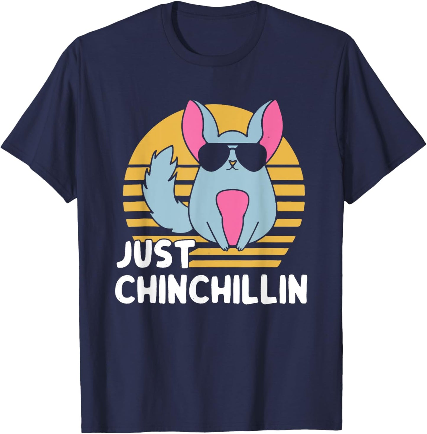 Just Chinchillin Pet Lover Animal Vintage T-Shirt - T-Shirt | Navy