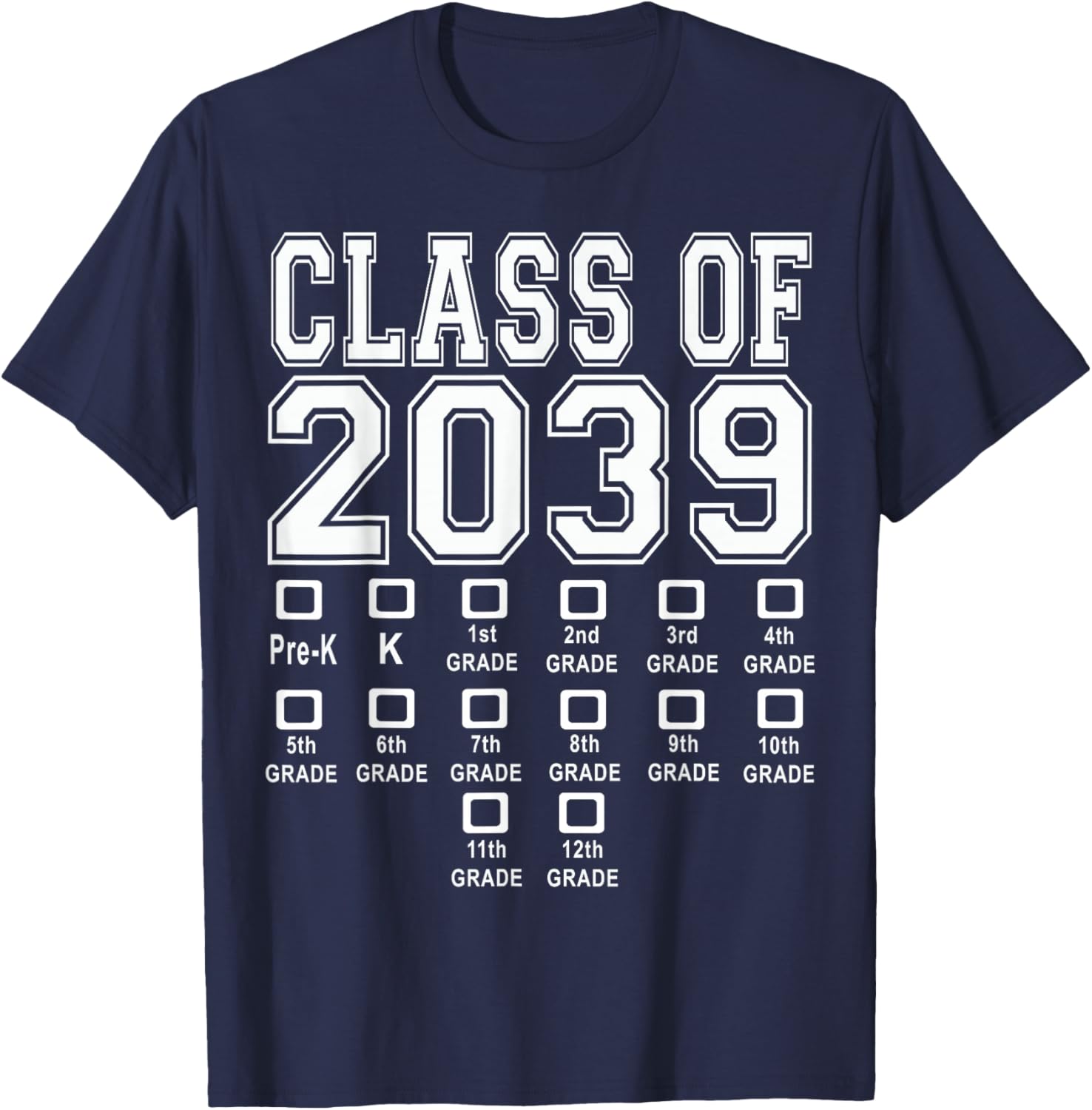 Class of 2039 Grow with me Shirt T-Shirt - T-Shirt | Navy