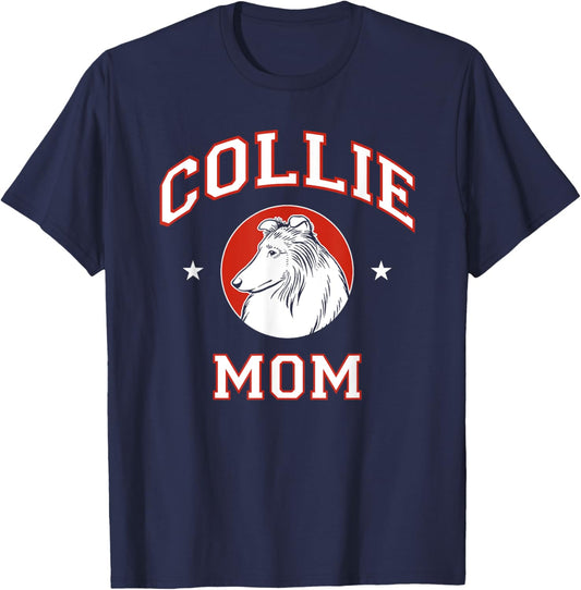 Rough Collie Mom Dog Mother T-Shirt - T-Shirt | Navy