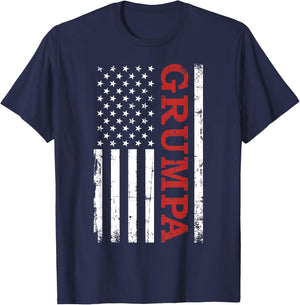 Grumpa US American Vintage Flag for Grandpa T-Shirt - T-Shirt | Navy