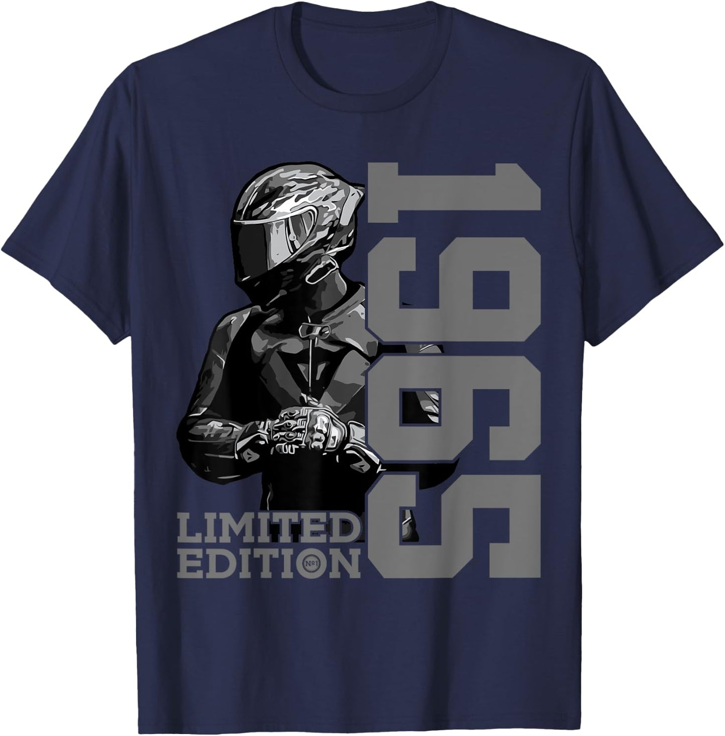 Limited Edition 1965 Biker Motorcycle 60th Birthday T-Shirt - T-Shirt | Navy