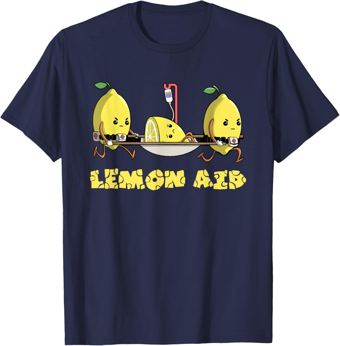 Lemon Aid Funny Lemonade Funny Lemons Meme Graphic Humorous T-Shirt - T-Shirt | Navy