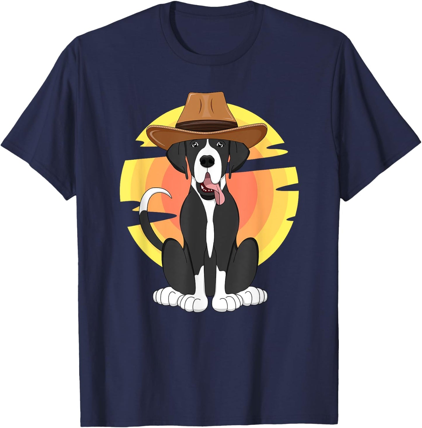 Western Mantle Great Dane Dog Texas Rodeo Kids Country Gift T-Shirt - T-Shirt | Navy
