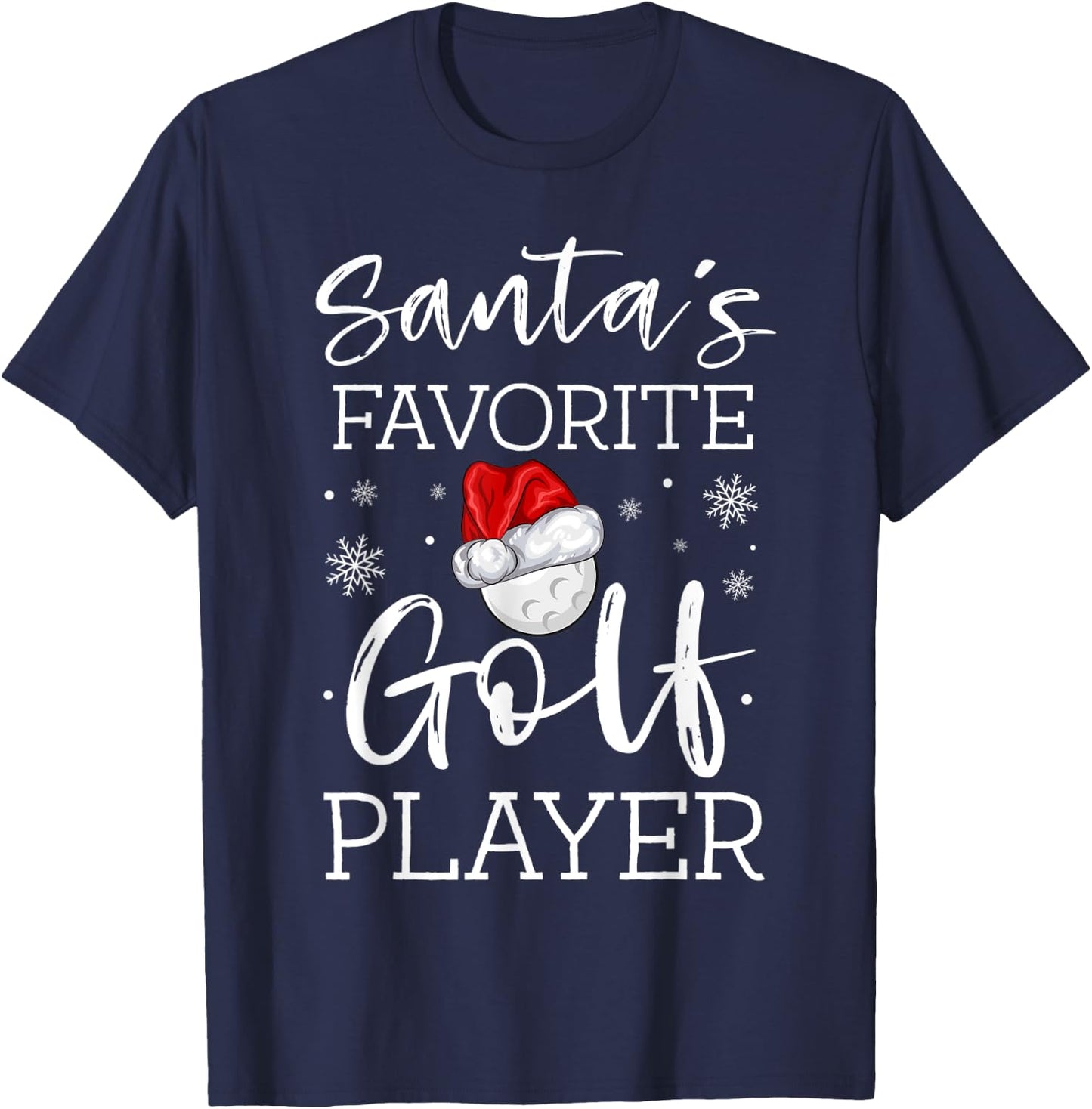 Santa's Favorite Golf Player Golfer Pajama Christmas Gift T-Shirt - T-Shirt | Navy