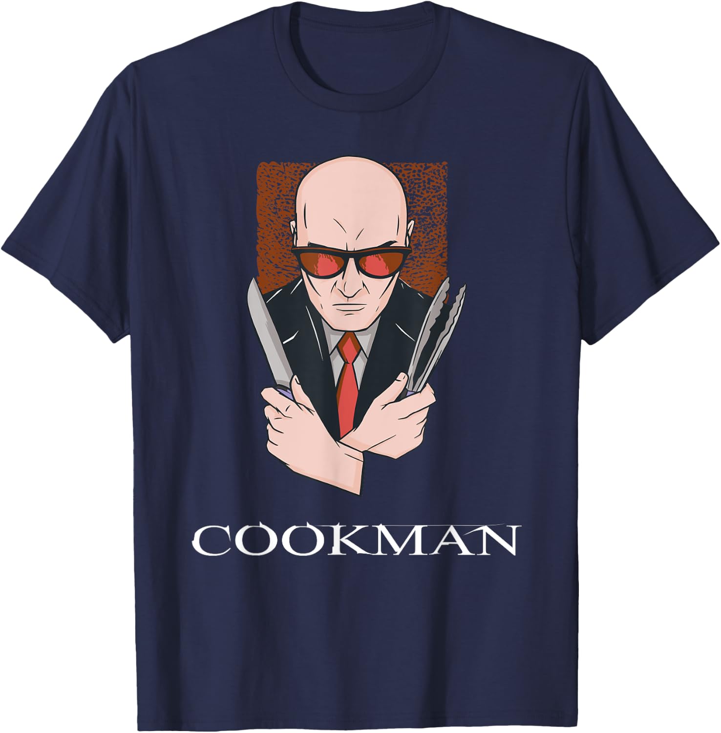 Cookman Cooking BBQ Hitman Parody Video Game Gamer T-Shirt - T-Shirt | Navy