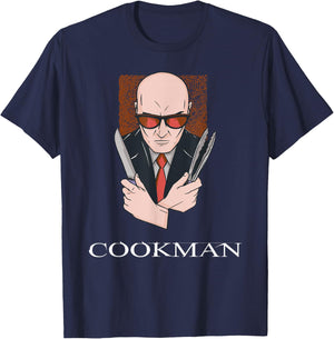 Cookman Cooking BBQ Hitman Parody Video Game Gamer T-Shirt - T-Shirt | Navy