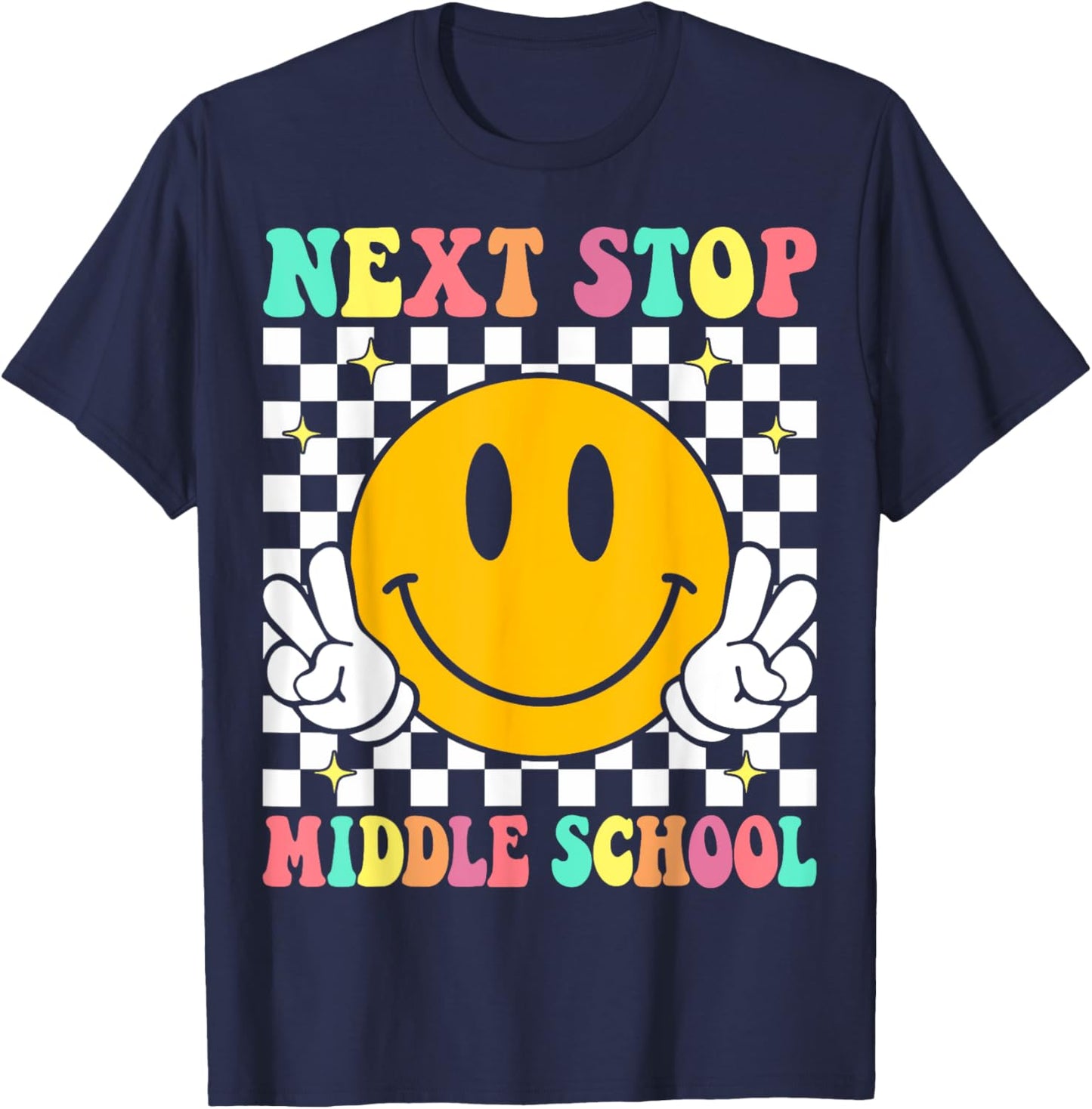 Next Stop Middle School Elementary School Graduation 2025 T-Shirt - T-Shirt | Navy