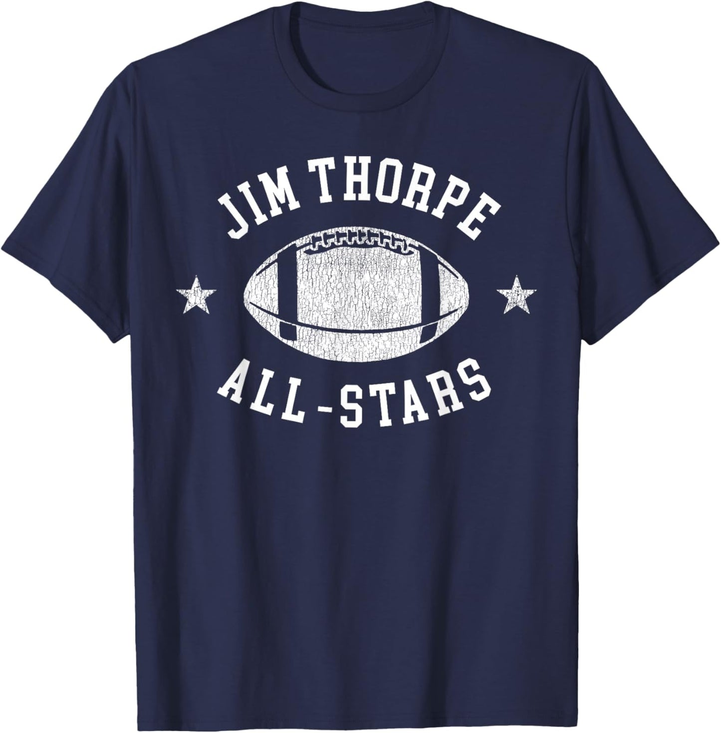 Jim Thorpe Vintage All-Stars Football Retro 80s T-Shirt - T-Shirt | Navy