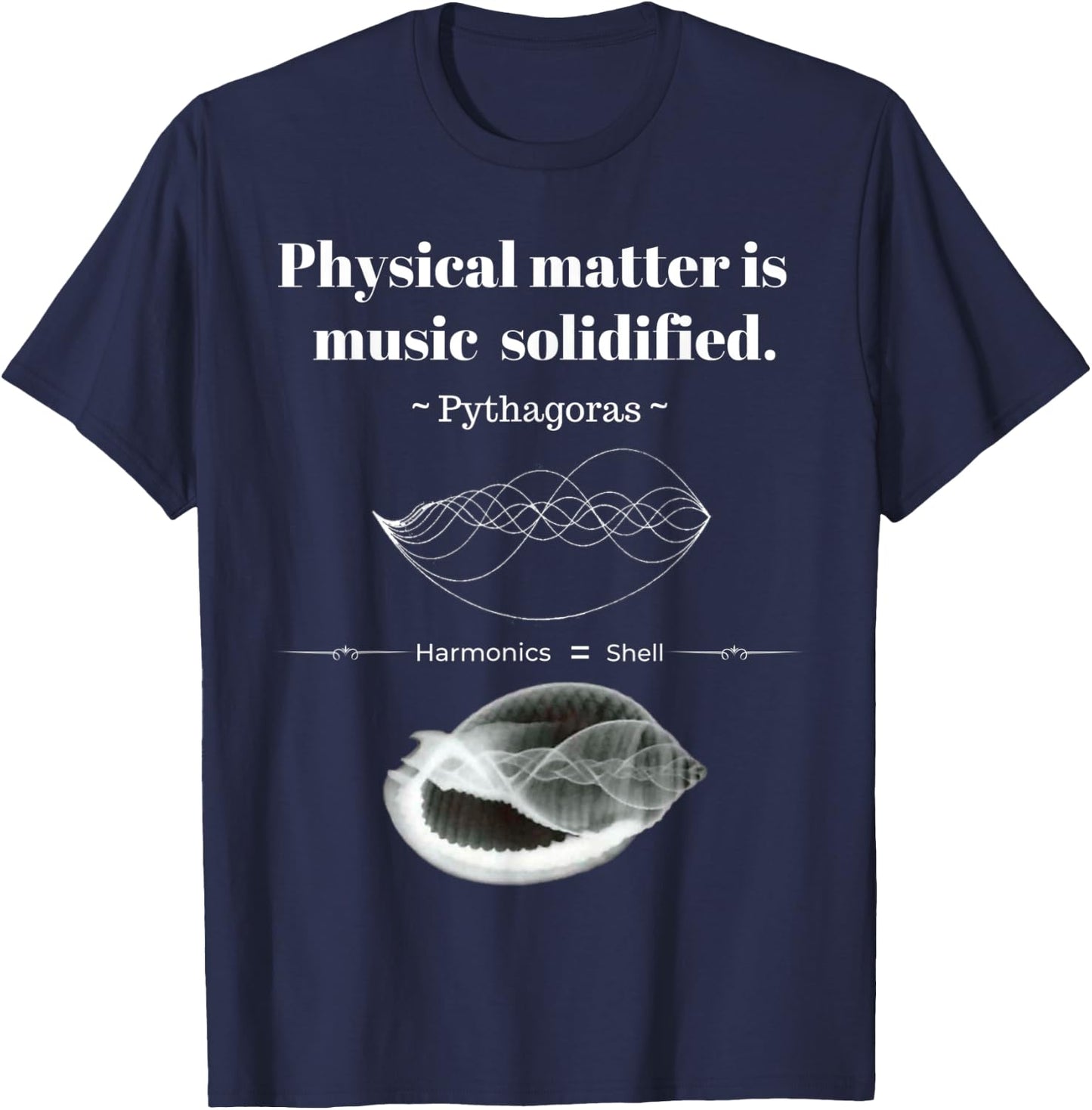 Pythagoras "Physical Matter Is Music Solidified" Logo T-Shirt - T-Shirt | Navy