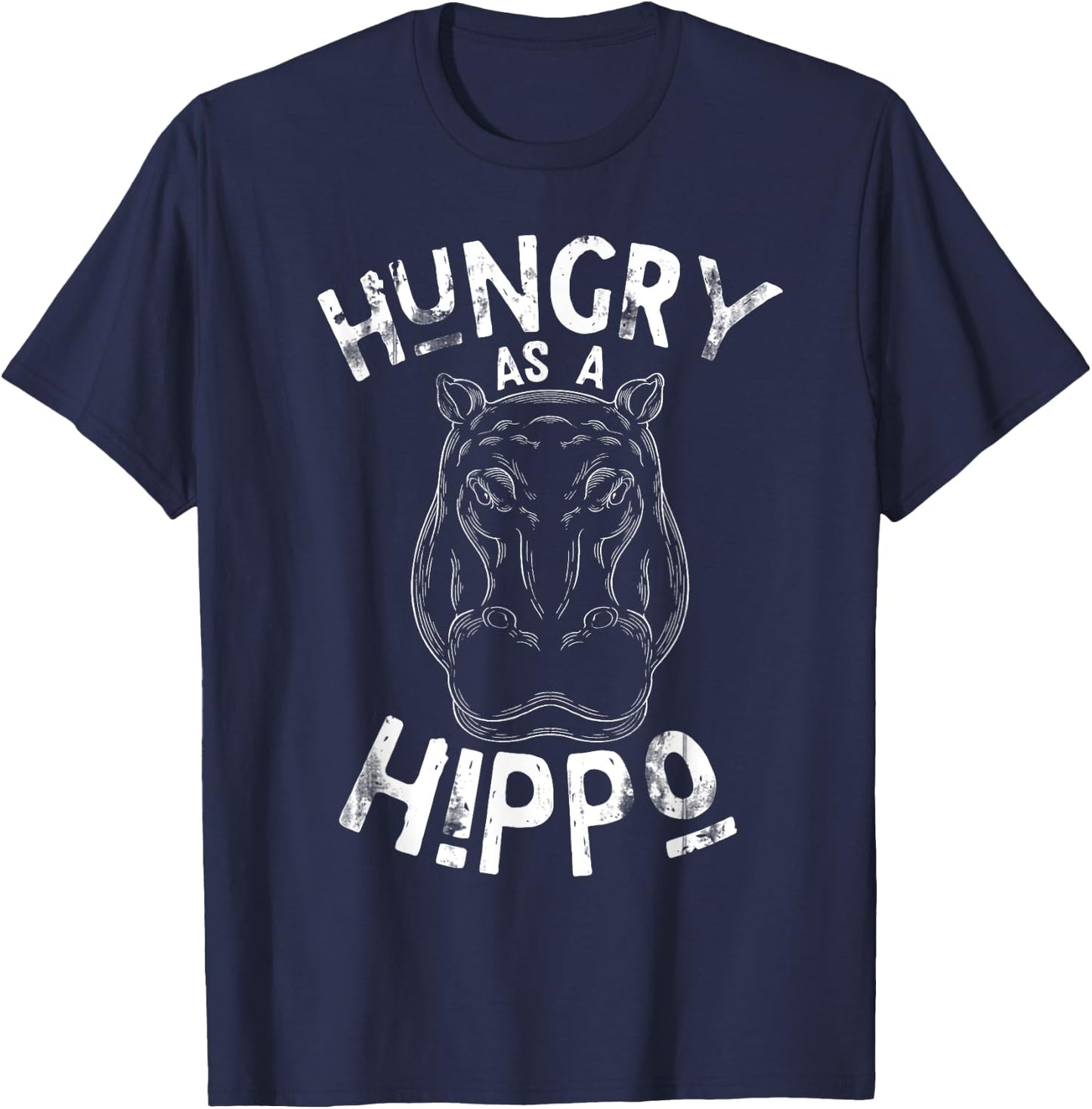 Hungry As A Hippo T-Shirt - T-Shirt | Navy