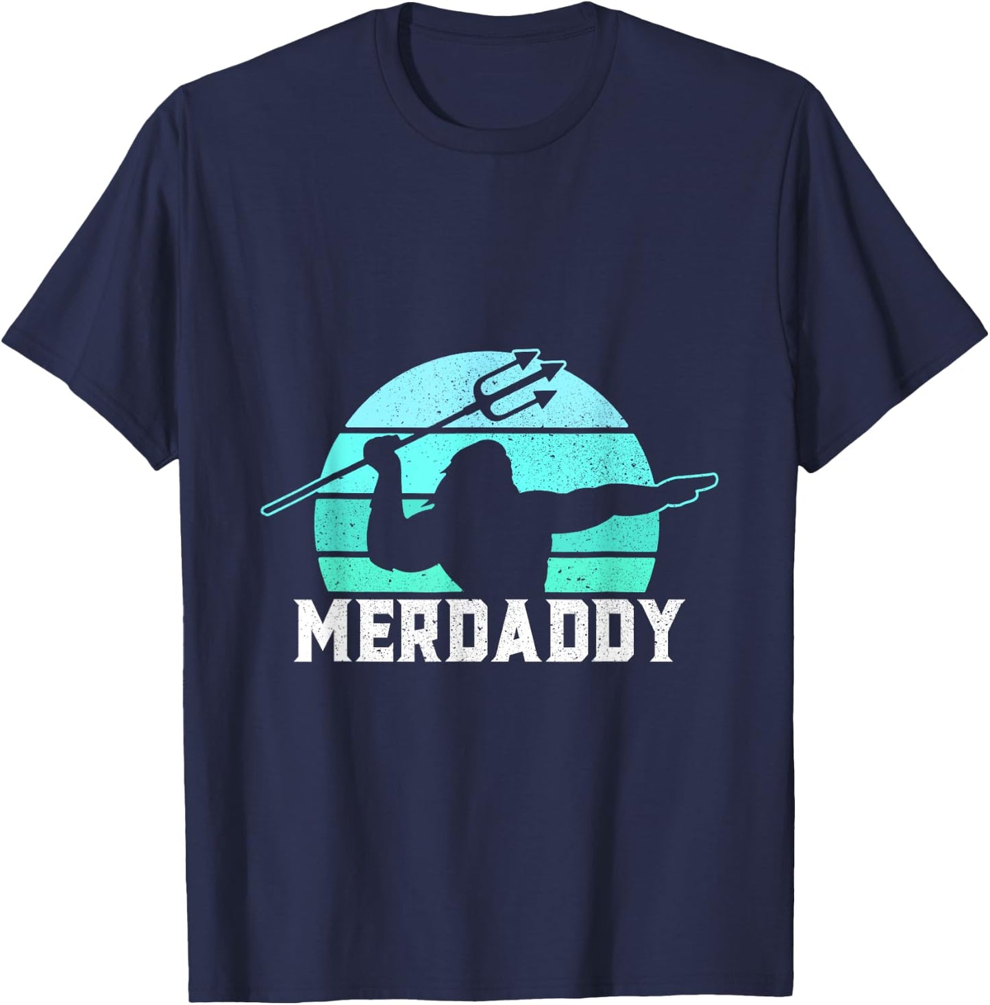 Merdaddy Security Merman Mermaid Daddy Fish Father's Day T-Shirt - T-Shirt | Navy