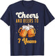Cheers And Beers 7 Years Anniversary Birthday T-Shirt - T-Shirt | Navy