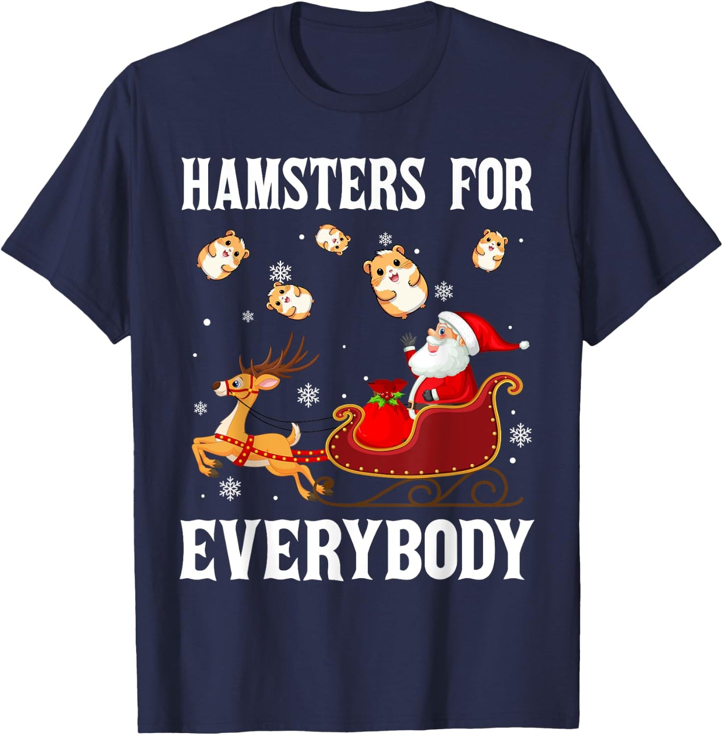 Hamsters For Everybody Christmas Santa Claus Hamster Xmas T-Shirt - T-Shirt | Navy