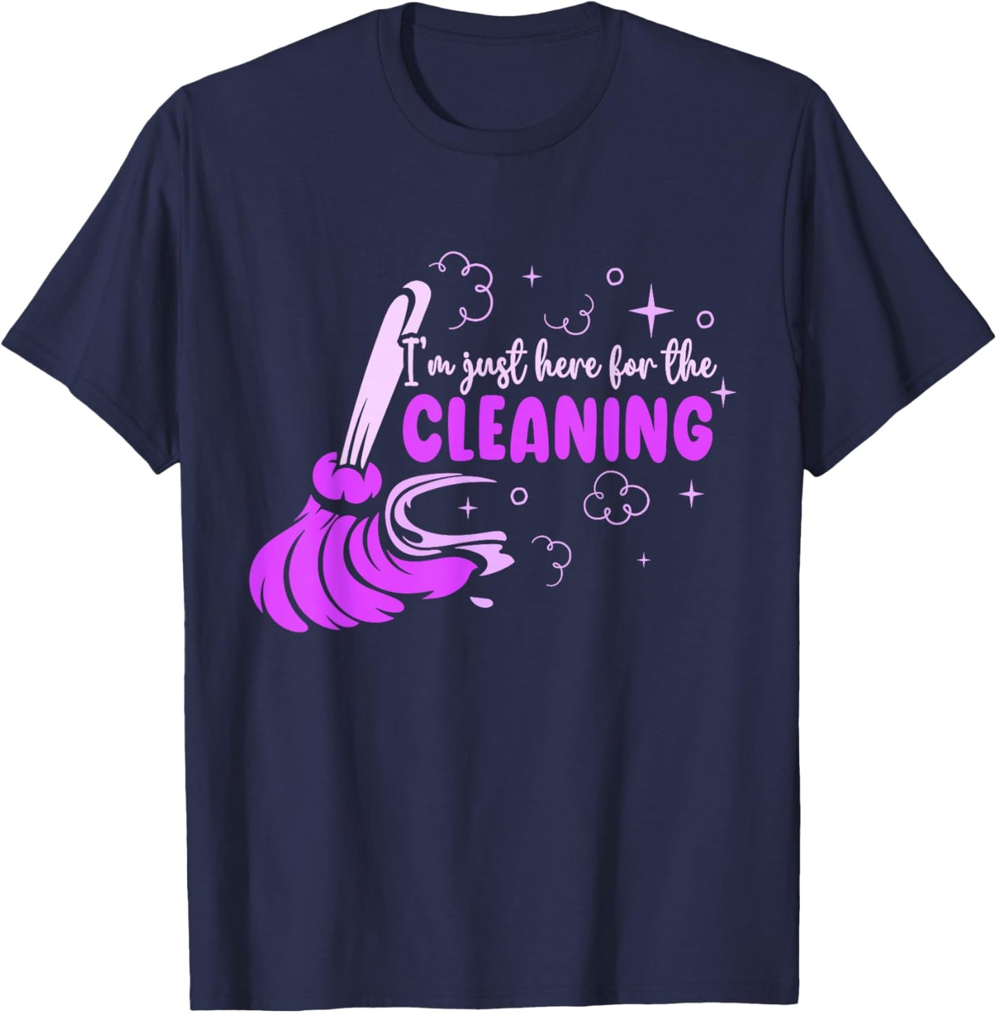 Housekeeping Manager Housekeeper Gift , Women's Adults, Black, Small, Short Sleeve, , , Letter Print, Household, Modern, Casual, All Seasons, Vacuum Cleaner Theme T-Shirt - T-Shirt | Navy