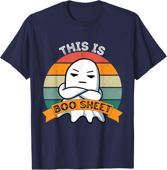 This is Boo Sheet | Funny Halloween Ghost with Bad Attitude T-Shirt - T-Shirt | Navy