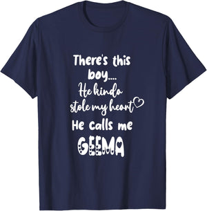 Special Grandma Grandmother This Boy Calls Me Geema T-Shirt - T-Shirt | Navy
