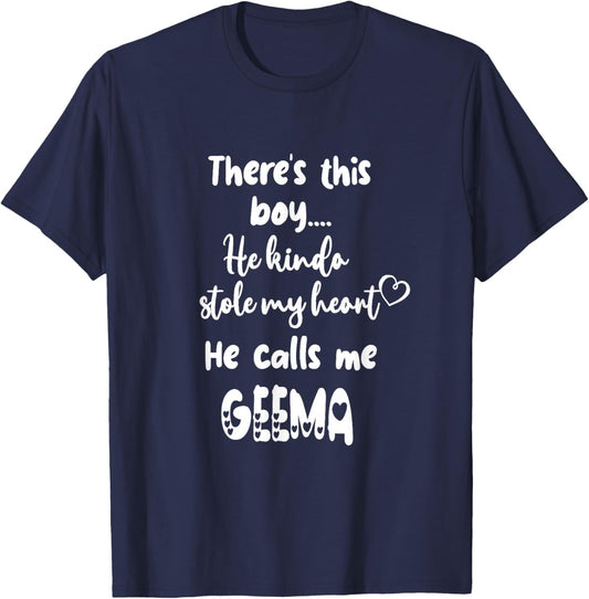 Special Grandma Grandmother This Boy Calls Me Geema T-Shirt - T-Shirt | Navy