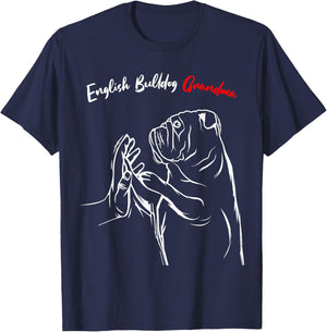 English Bulldog Grandma Dog Owner Lover Funny Women T-Shirt - T-Shirt | Navy