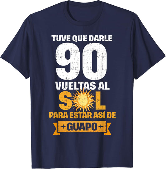 90th Birthday gift in Spanish Regalo cumpleanos 90 T-Shirt - T-Shirt | Navy