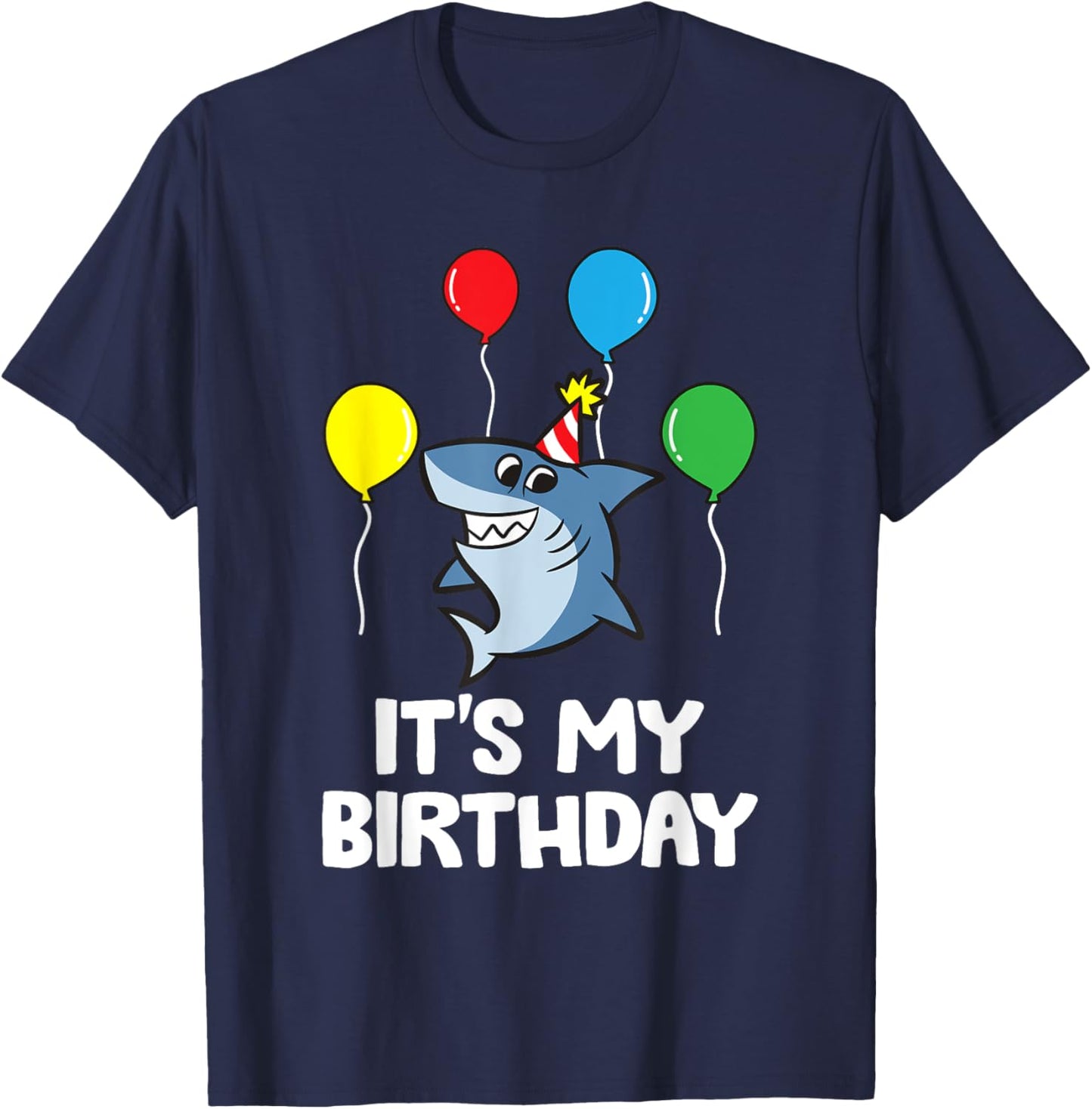 Shark It's My Birthday T-Shirt - T-Shirt | Navy