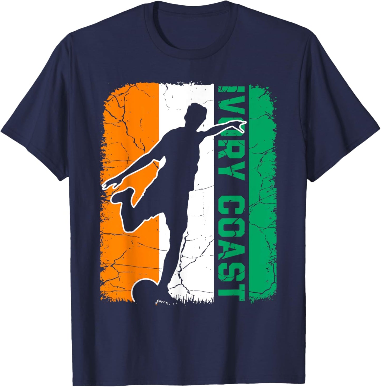Ivory Coast Soccer Team Ivory Coast Flag Jersey Football T-Shirt - T-Shirt | Navy