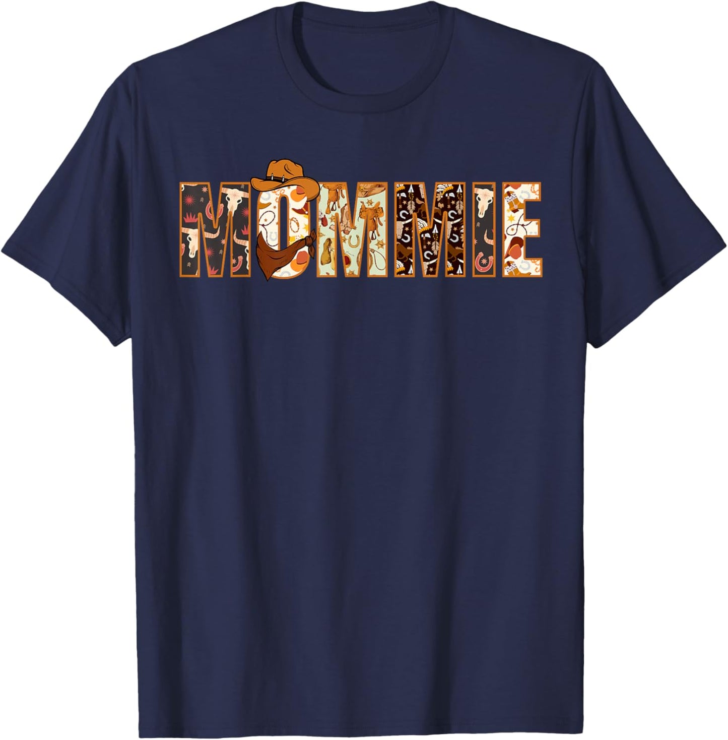 Mommie Western Rodeo Family Matching Birthday T-Shirt - T-Shirt | Navy