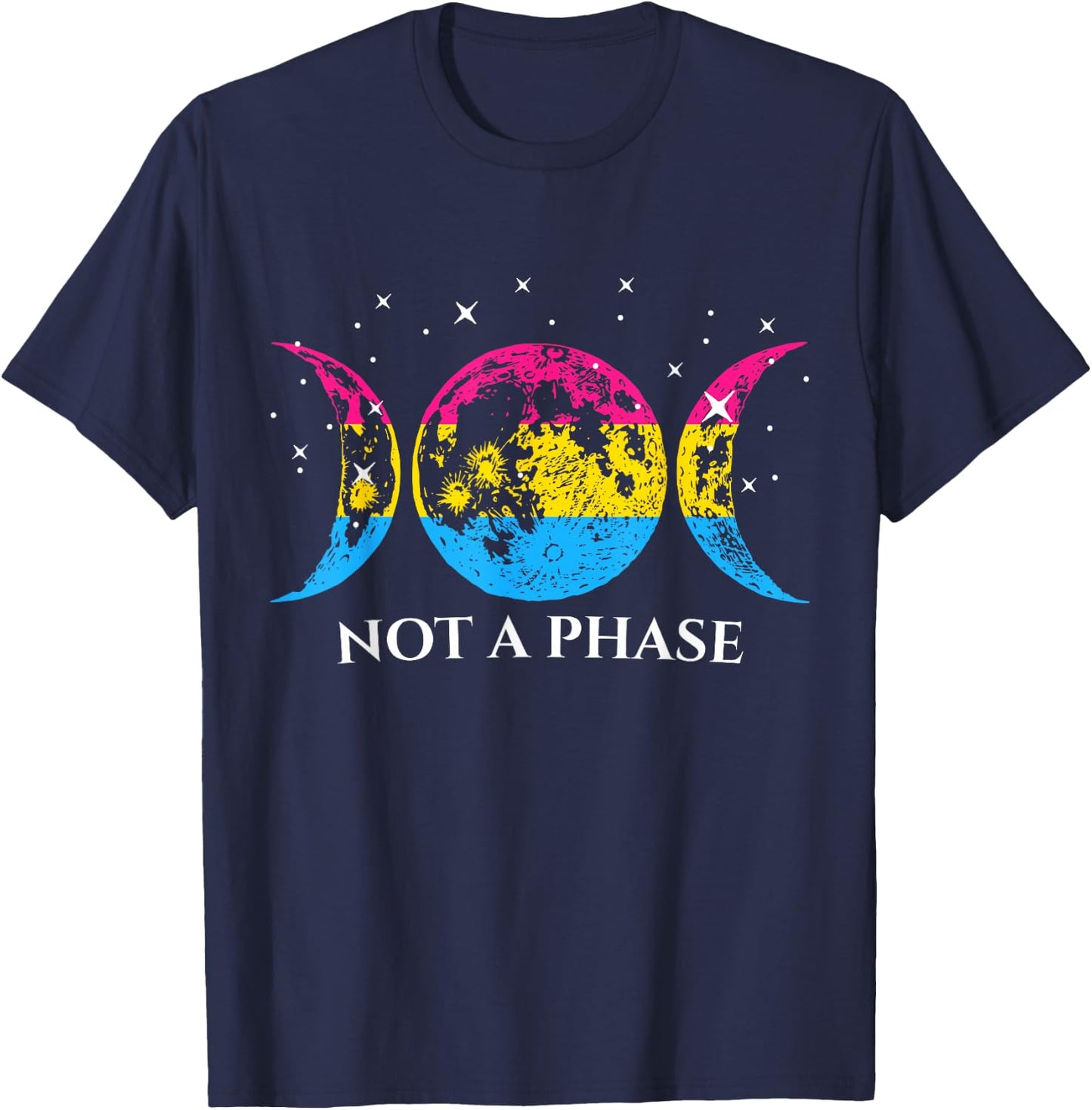 Funny Pansexual Pride Flag Not A Phase T-Shirt - T-Shirt | Navy