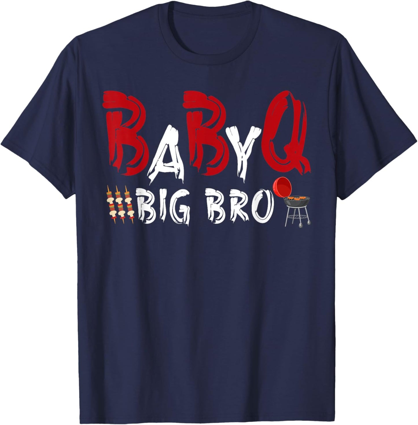Big bro Baby BBQ Shower Themed Family Matching Barbecue T-Shirt - T-Shirt | Navy