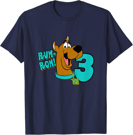 Kids Scooby-Doo 3rd Birthday Ruh-Roh! I'm 3! T-Shirt - T-Shirt | Navy