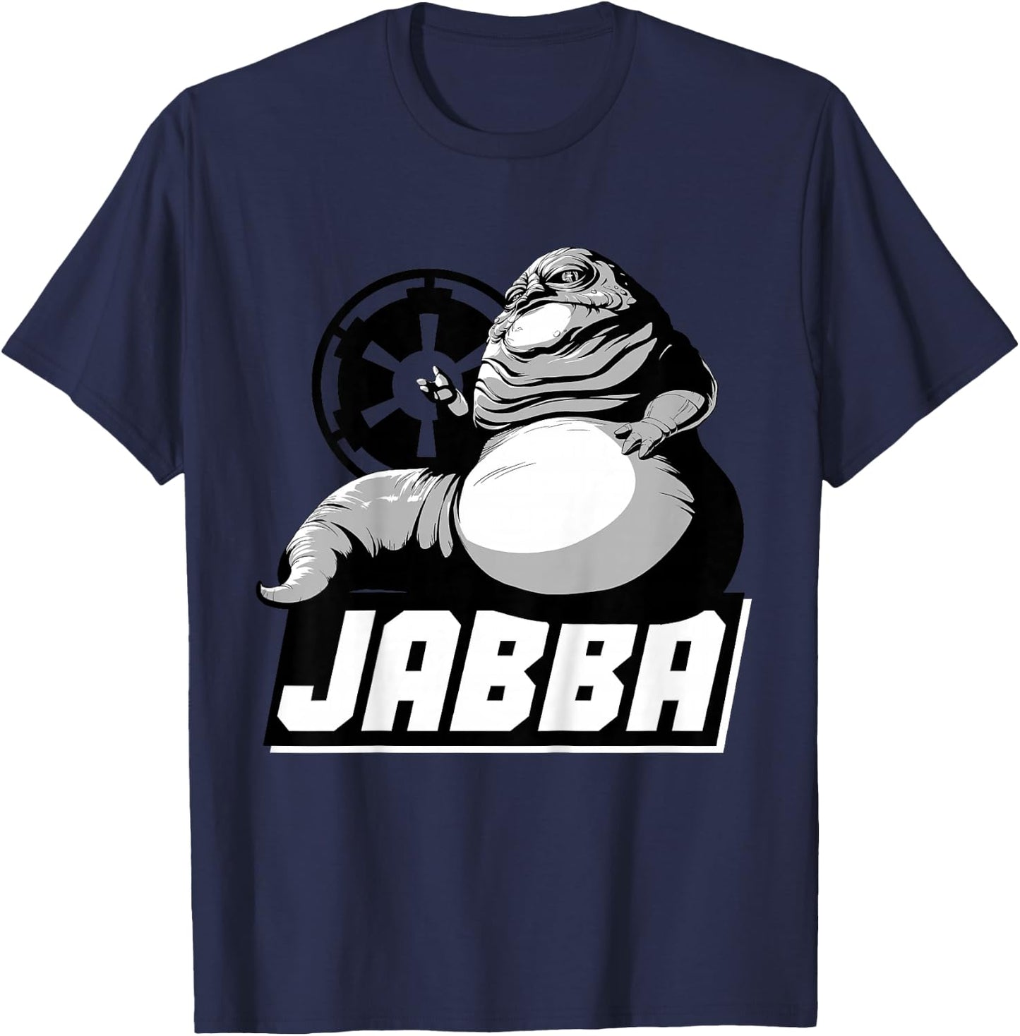 Kids Star Wars Jabba The Hutt Black And White Graphic T-Shirt - T-Shirt | Navy