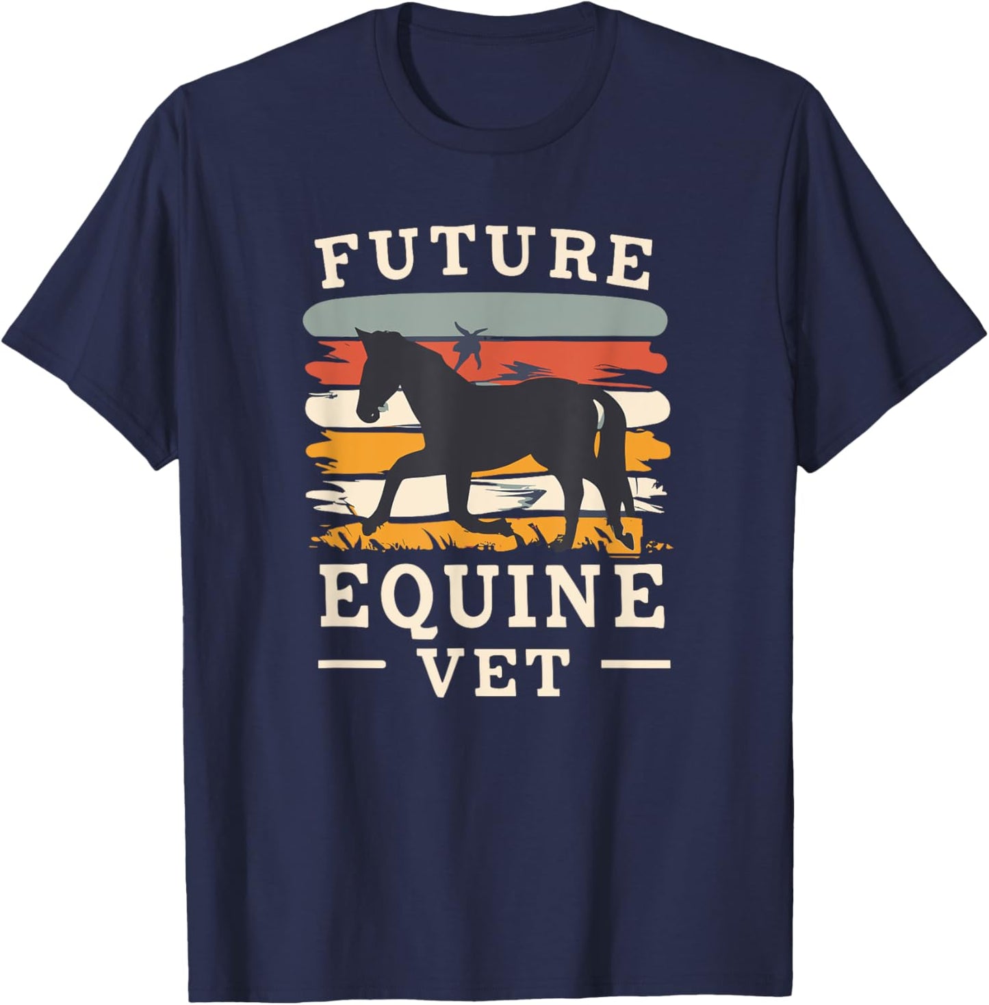 Future Equine Veterinarian Aspiring Vet Student T-Shirt - T-Shirt | Navy