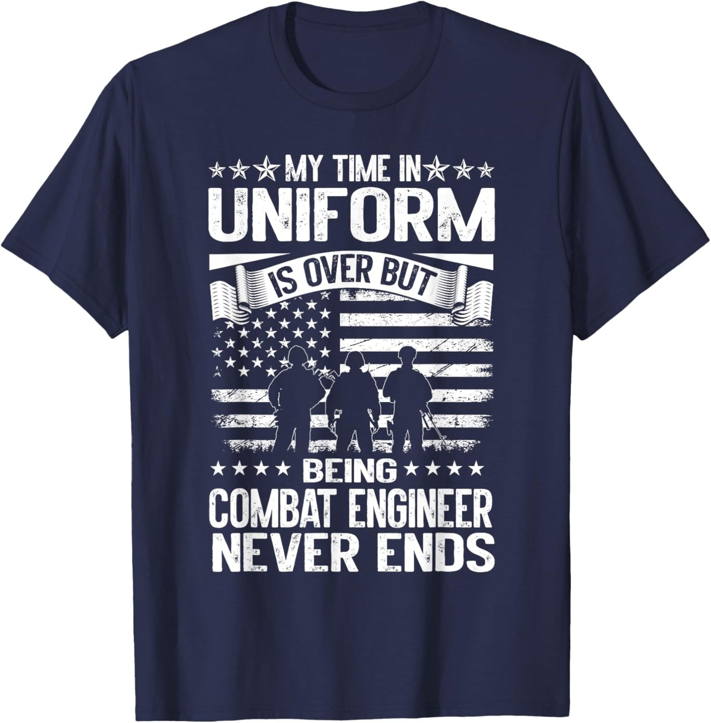 Combat Engineer Veteran Engineering Veteran's Day T-Shirt - T-Shirt | Navy