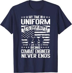 Combat Engineer Veteran Engineering Veteran's Day T-Shirt - T-Shirt | Navy