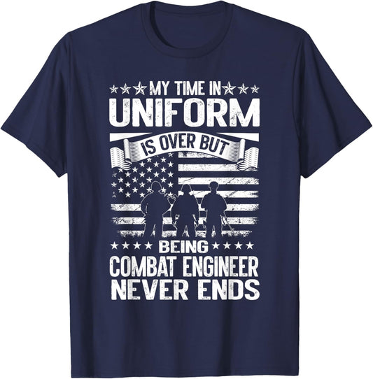 Combat Engineer Veteran Engineering Veteran's Day T-Shirt - T-Shirt | Navy