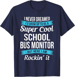 Funny School Bus Monitor Appreciation Gifts T-Shirt - T-Shirt | Navy