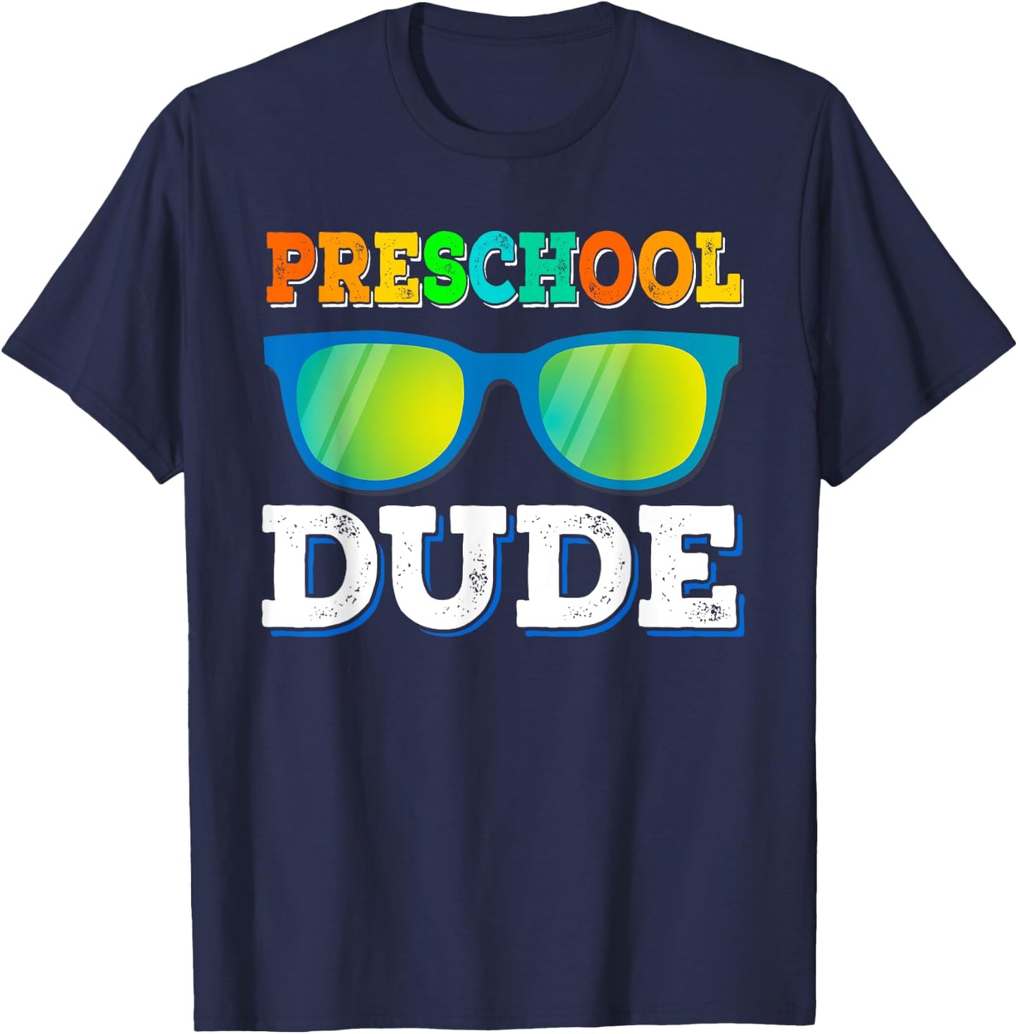 Preschool Dude Shirt Cool Sun-glass Back To School Gifts T-Shirt - T-Shirt | Navy