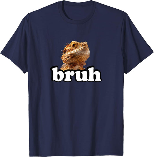 Tiny Dinosaur Bruh Bearded Dragon Lover T-Shirt - T-Shirt | Navy