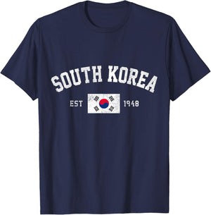 South Korea Est. 1948 South Korean Flag Independence Day T-Shirt - T-Shirt | Navy