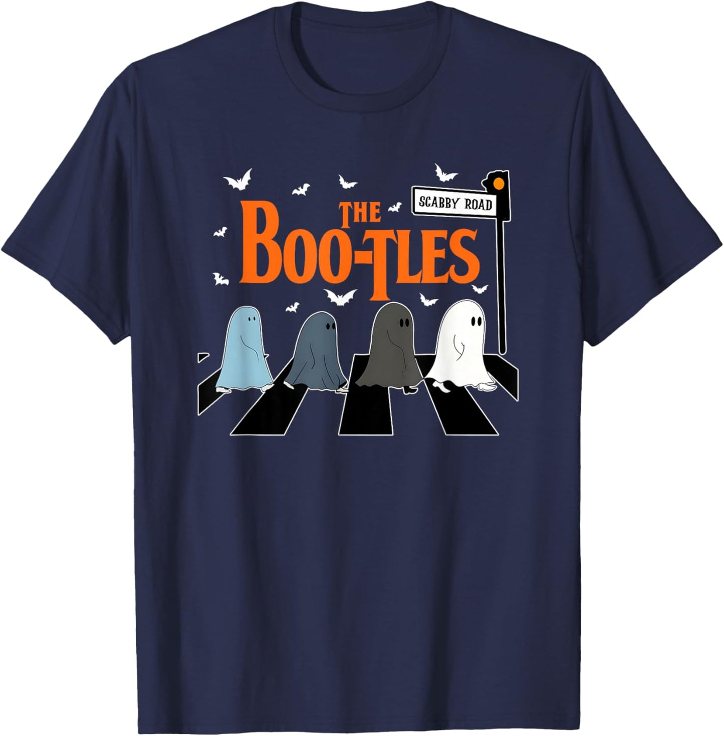The Boo-tles, Funny Boo Halloween, Ghost Witchy Halloween T-Shirt - T-Shirt | Navy