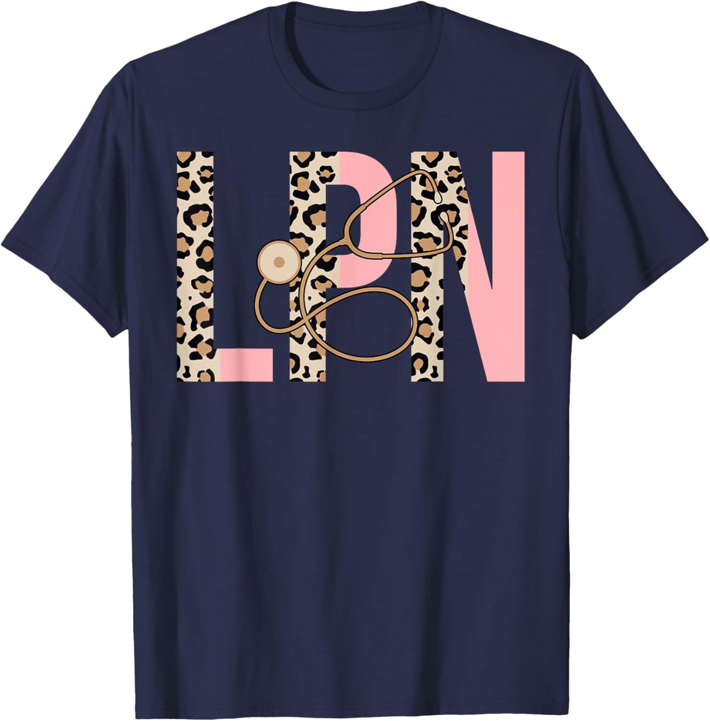 LPN - Leopard Licensed Practical Nurse LPN T-Shirt - T-Shirt | Navy