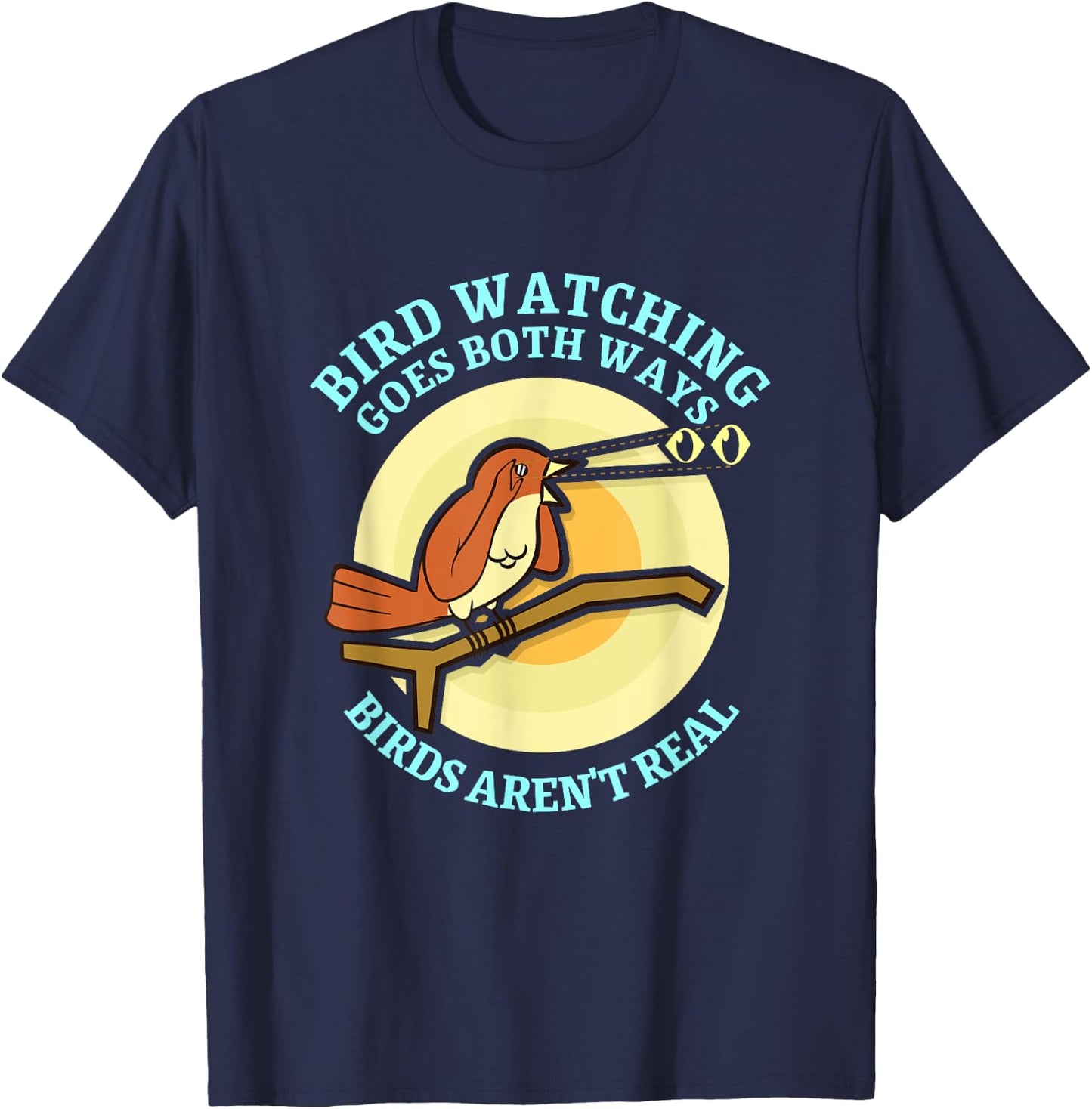 Funny Bird Watching Goes Both Ways T-Shirt - T-Shirt | Navy
