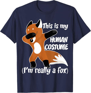Funny Shirt This Is My Human Costume I'm Really A Fox T-Shirt - T-Shirt | Navy