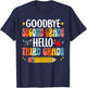 Goodbye Second Grade Hello Third Grade Graduation T-Shirt - T-Shirt | Navy