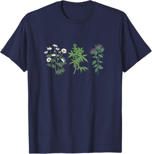 Vintage Botanical Beautiful Flower Lover Pun Gardener T-Shirt - T-Shirt | Navy