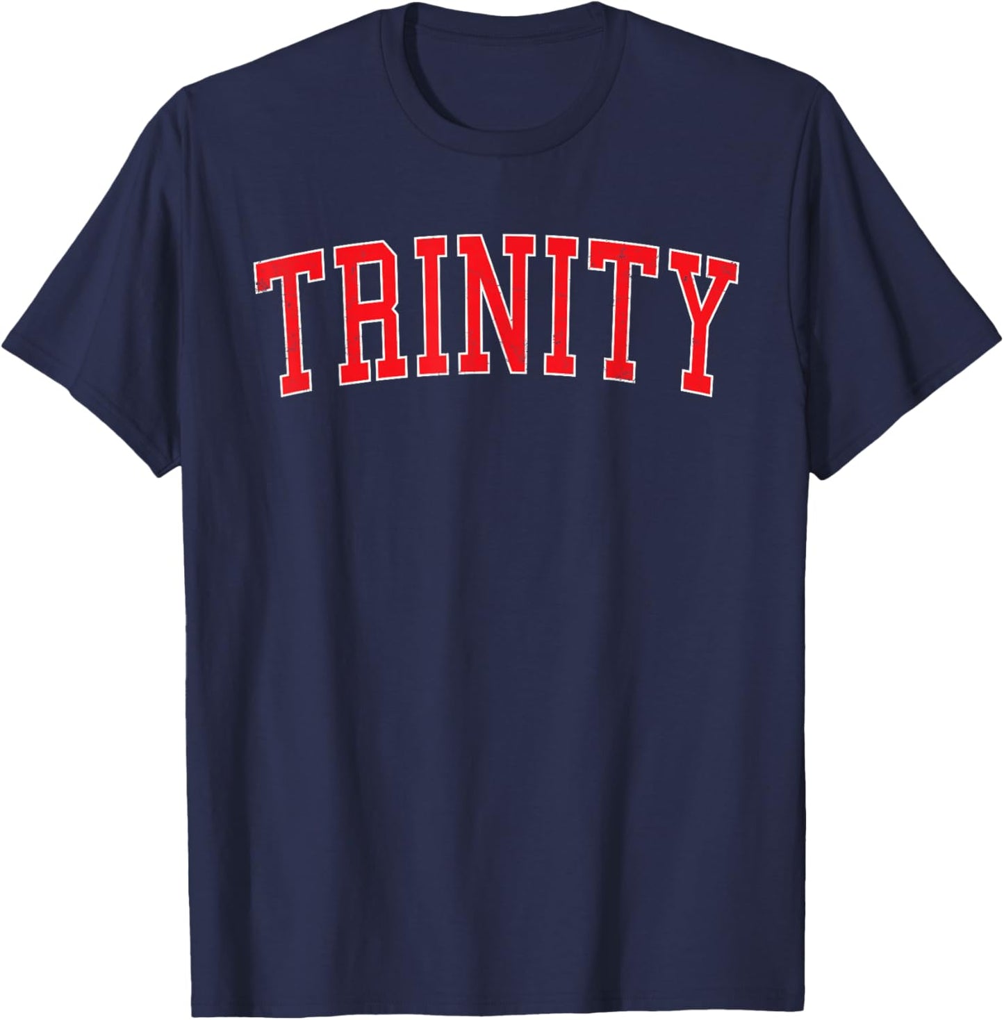 Vintage Trinity FL Distressed Red Varsity Style T-Shirt - T-Shirt | Navy
