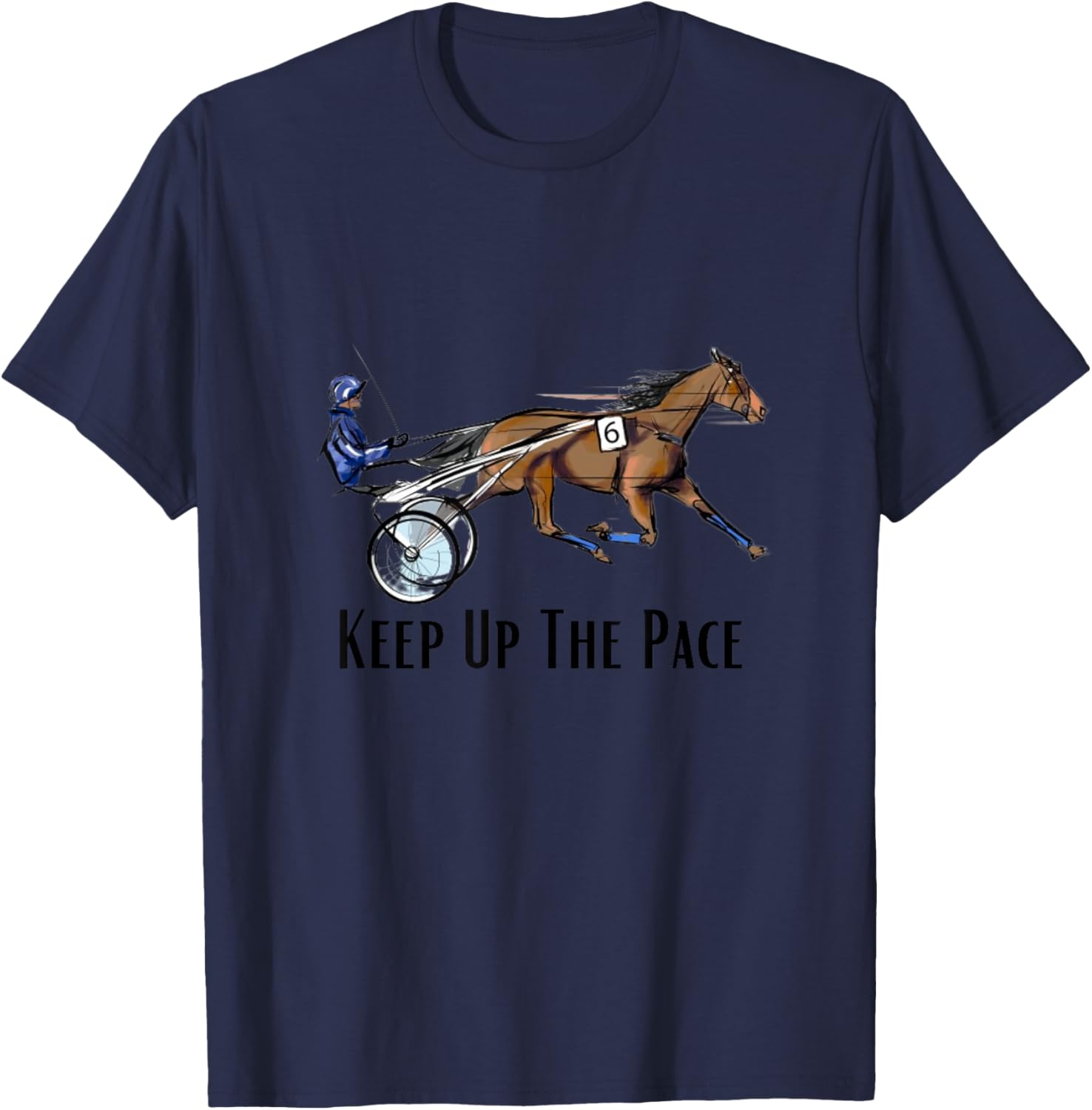 Harness Racing. Standardbred Horse. Sulky Horse. Apparel T-Shirt - T-Shirt | Navy