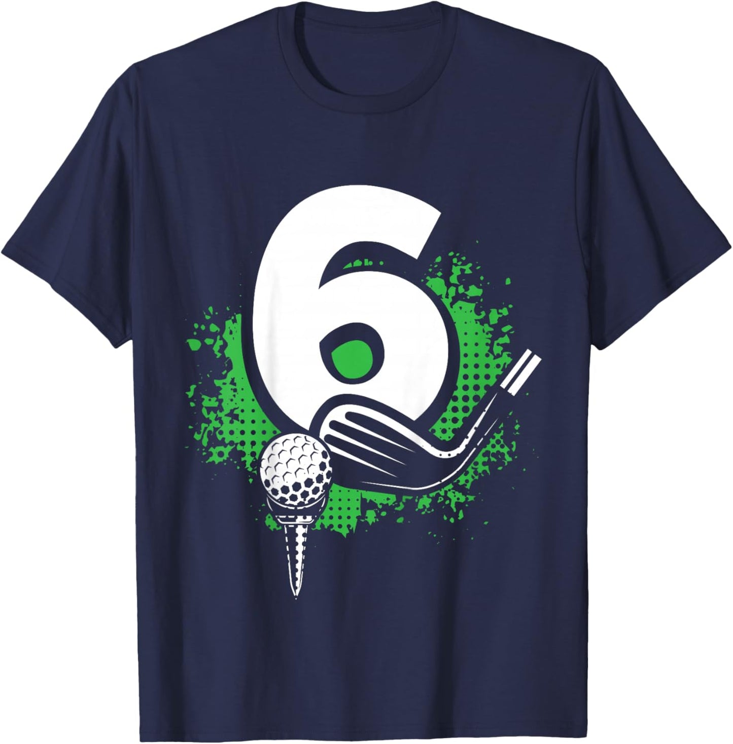 Kids 6th Birthday Boy Golf Player Golf 6 Years Old T-Shirt - T-Shirt | Navy