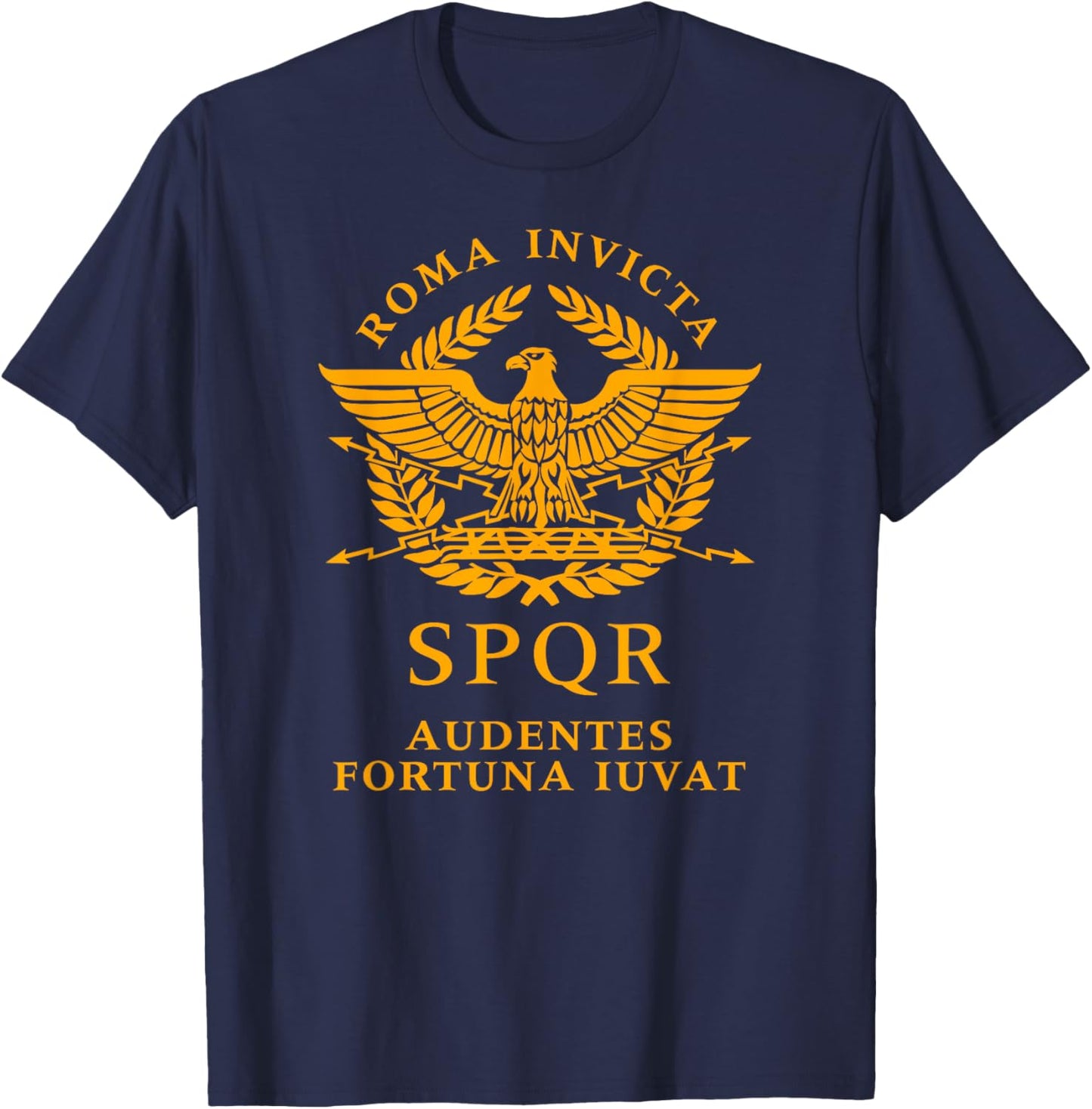 SPQR Audentes Fortuna Iuvat T-Shirt - T-Shirt | Navy