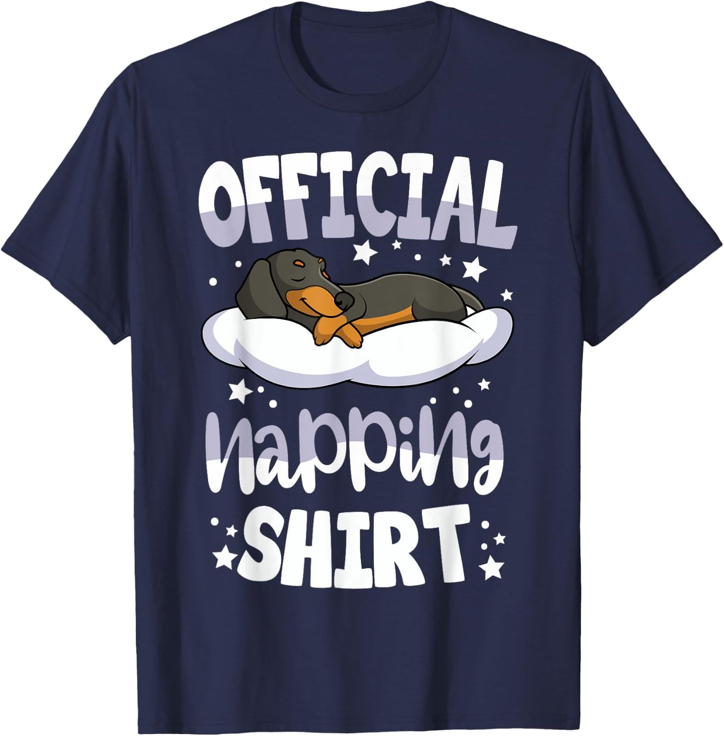 Official Napping Weiner Dog Pyjama Gift Dachshund Dog Lover Sleeping , -Adults, Black, Small, Short Sleeve T-Shirt - T-Shirt | Navy